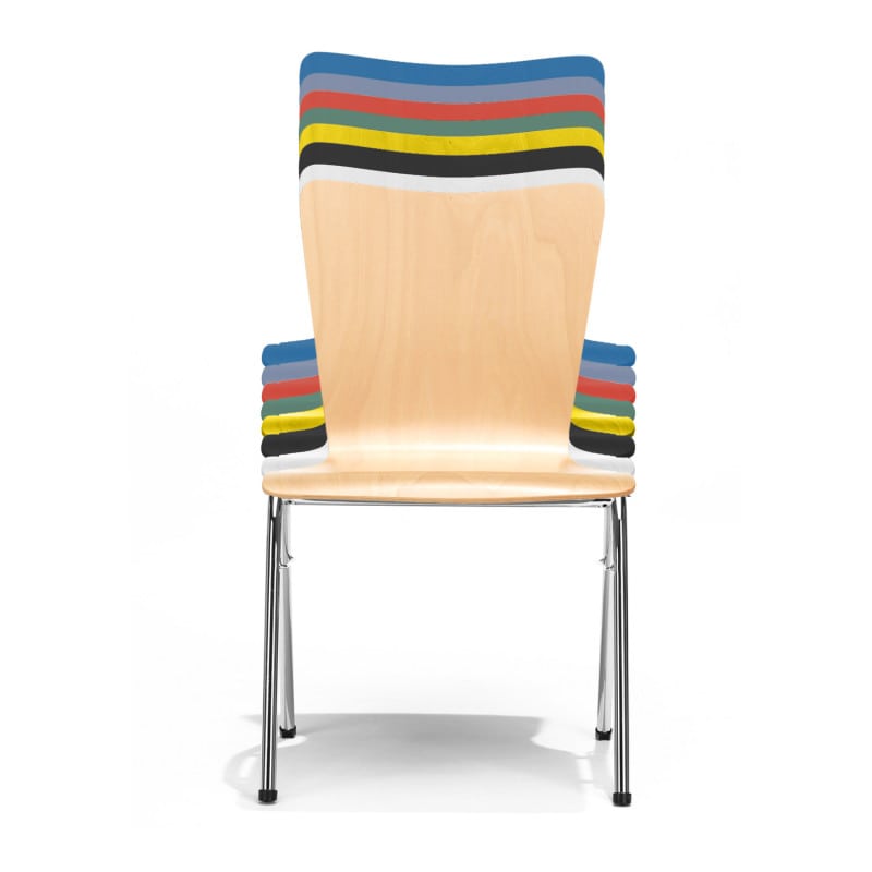 Stacking Chair Made of Beech curved | carmine