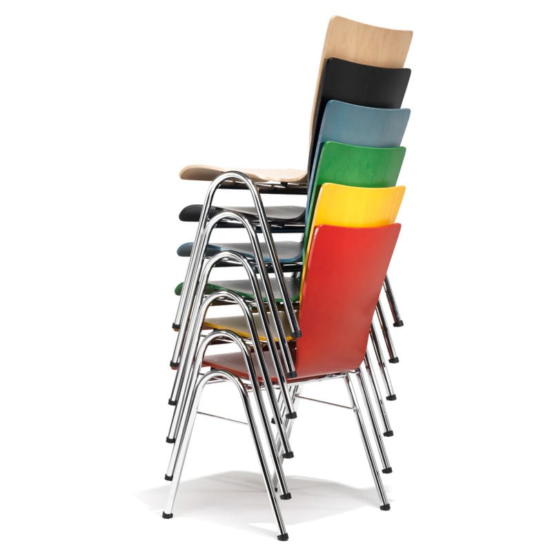 Stacking Chair Made of Beech curved | carmine