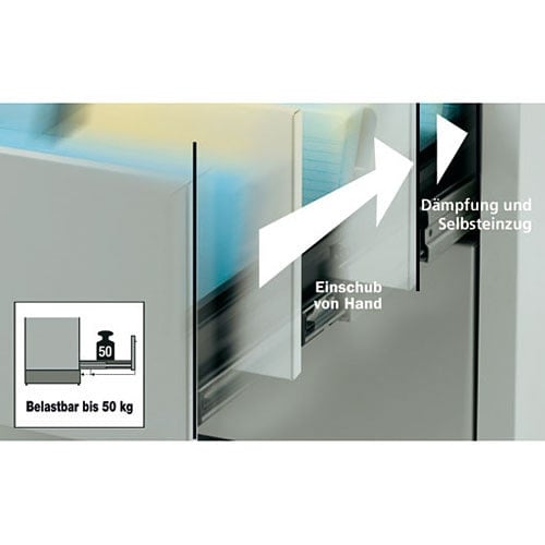 Mauser metallic storage cupboard with self closing system 4 drawers - 3 tracks | graphite