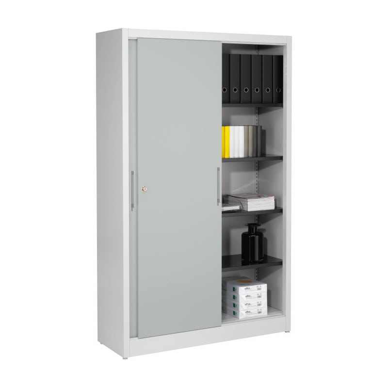 Mauser Sliding Door Cabinet 122.5 x 120 x 42 cm | rubin red