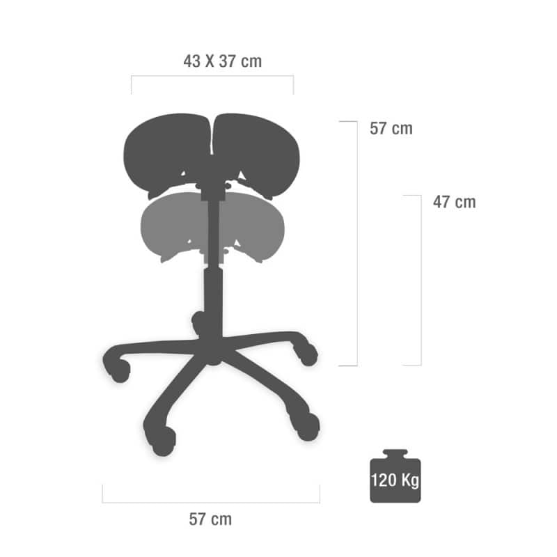 Saddle Stool with Backrest black