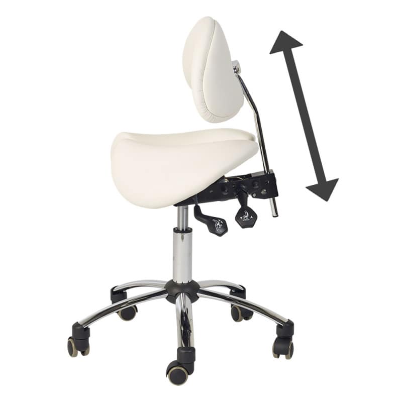 Saddle Stool with Backrest white