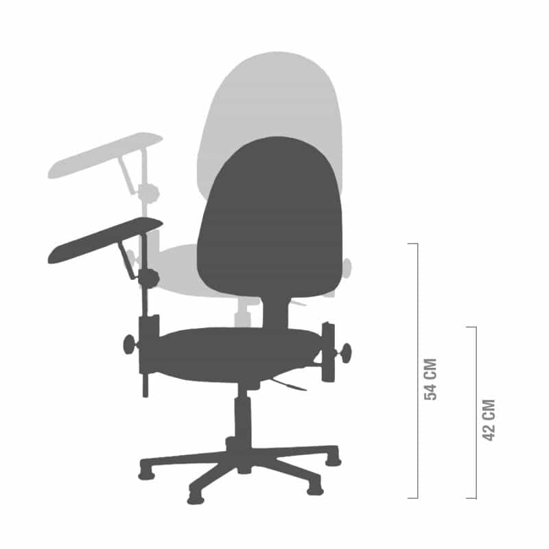 Height-Adjustable Phlebotomy Chair 2 armrests, polished base | red