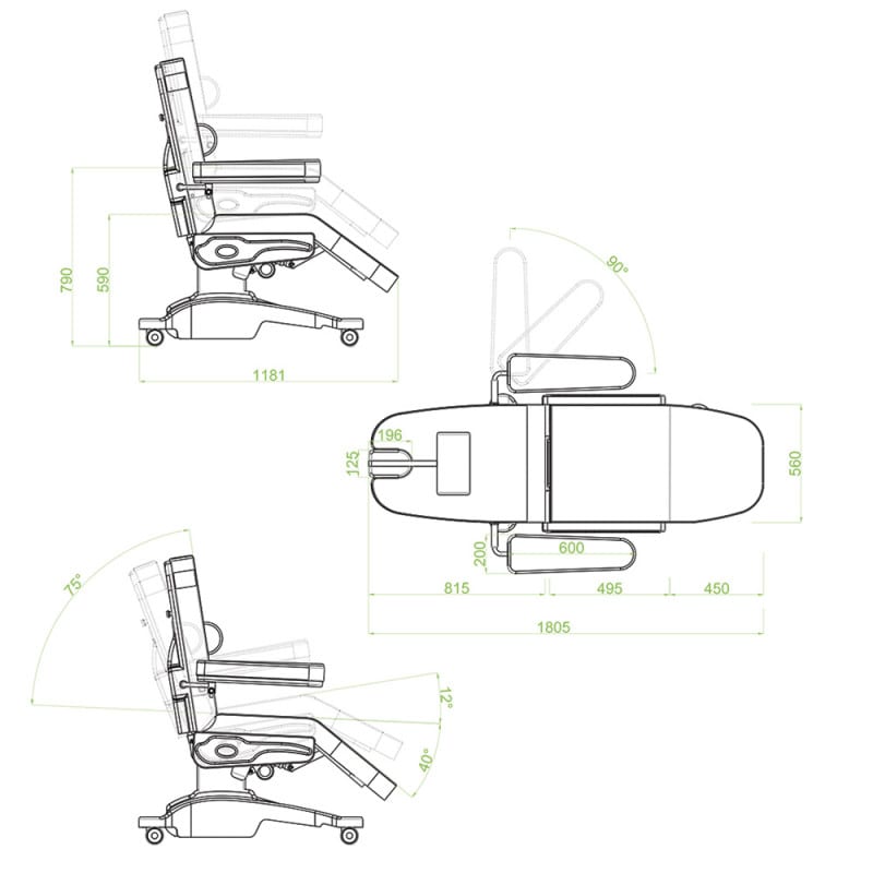 «Comfysit» Electric Blood Drawing Chair wine