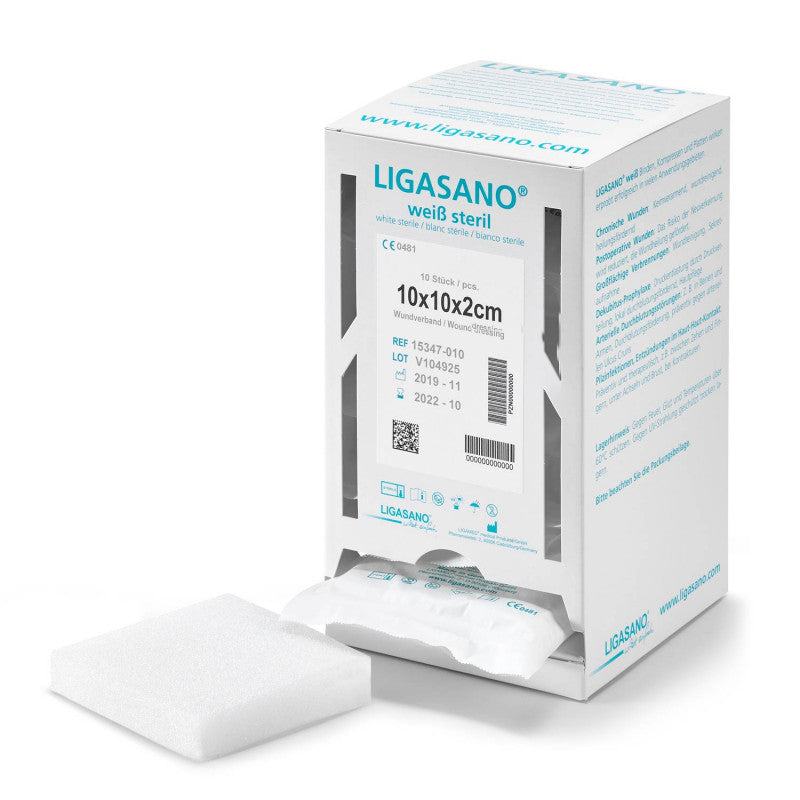 Ligasano White Foam Dressing in Dispenser Box