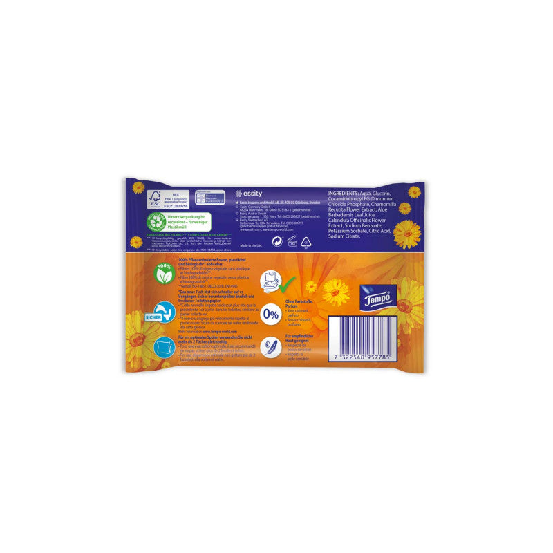 TEMPO Toilet Wipes "My Pampering Moment" with calendula & camomile