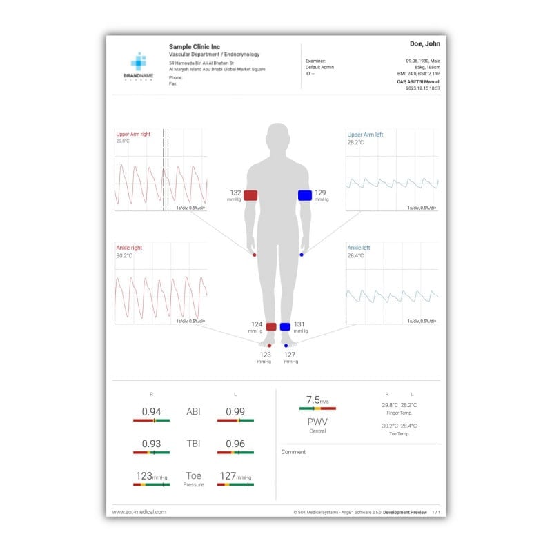 AngE™ Basic ABI OPO (arterial) + D-PPG-LRR (venous)