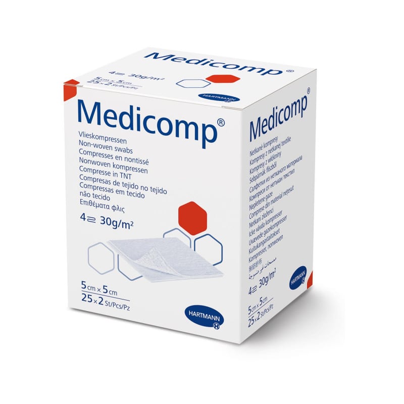 Medicomp Non-Woven Compresses sterile | 5 x 5 cm