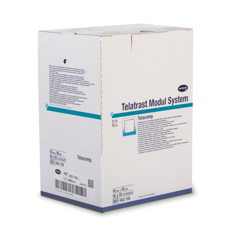 Telacomp® sterile 7.5 x 7.5 cm, 16-ply, 17-thread, 10 x 10 pcs