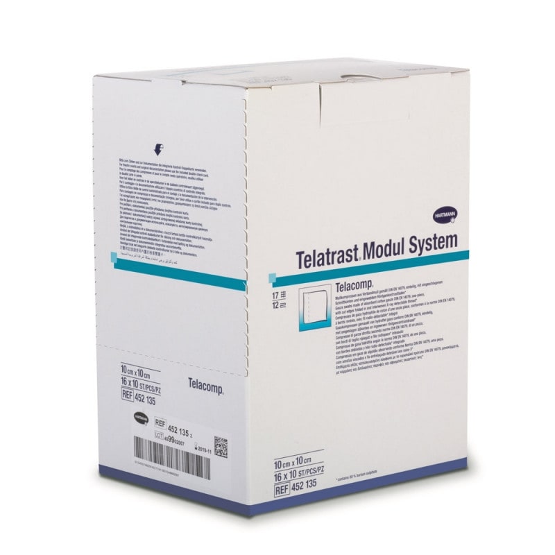 Telacomp® sterile 10 x 10 cm, 16-ply, 17-thread, 10 x 20 pcs