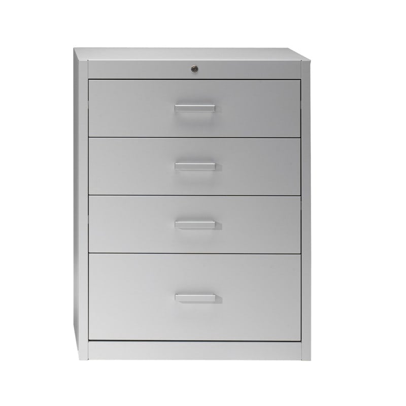 Mauser metallic storage cupboard with self closing system 6 drawers - 2 tracks | ultramarine