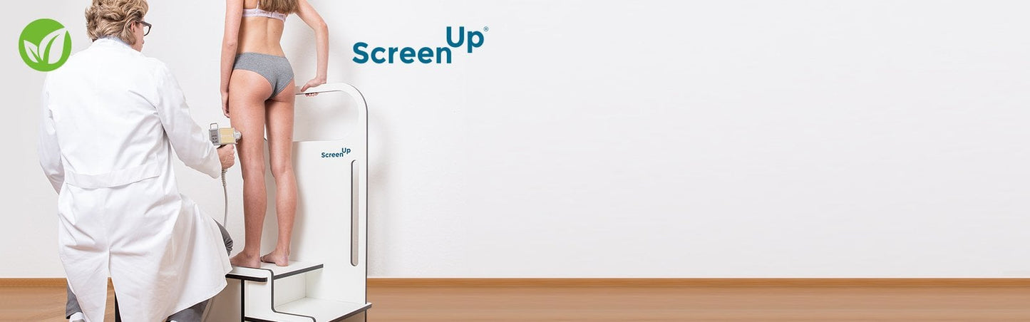 ScreenUp® Step-Up Platform with round handrail