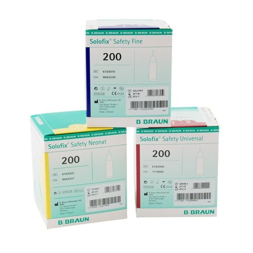 Solofix® Safety Lancets Neonatal, 22G, Yellow