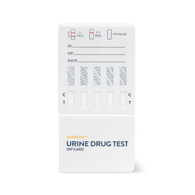 SureStep™ Urine Drug Test Dip Card (5-Panel Multi Drug Dip Test) COC-THC-MTD-MOP-BZO