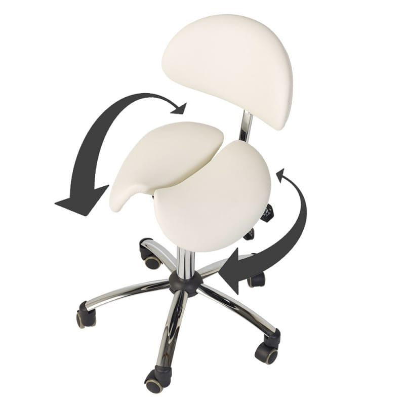 Saddle Stool with Backrest white