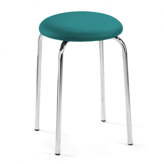 Leatherette-Stackable Stool, upholstered green
