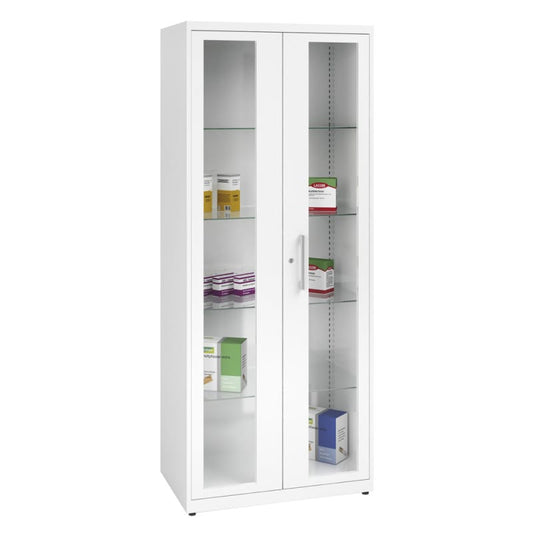 Steel Medicine Cabinet narrow | pale grey (RAL 7035)