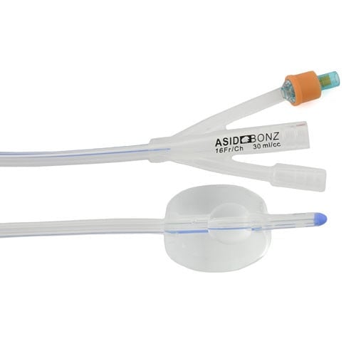 UROSID Basic Nelaton Silicone Balloon Catheter, Triple Lumen CH 22