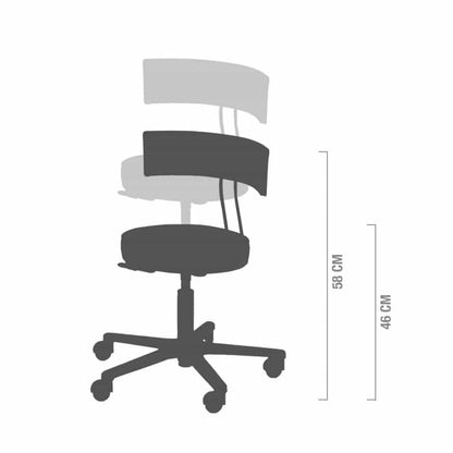 Surgical Chair with Conductive Upholstery Height Adjustment 55-73 cm, Hand Lever and with Footrest