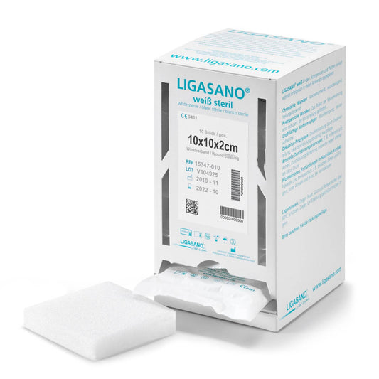 Ligasano White Foam Dressing in Dispenser Box