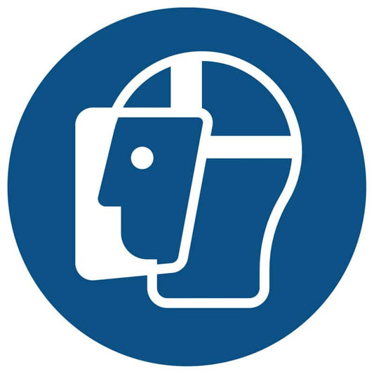 "Wear Face Shield" Mandatory Safety Sticker (foil)