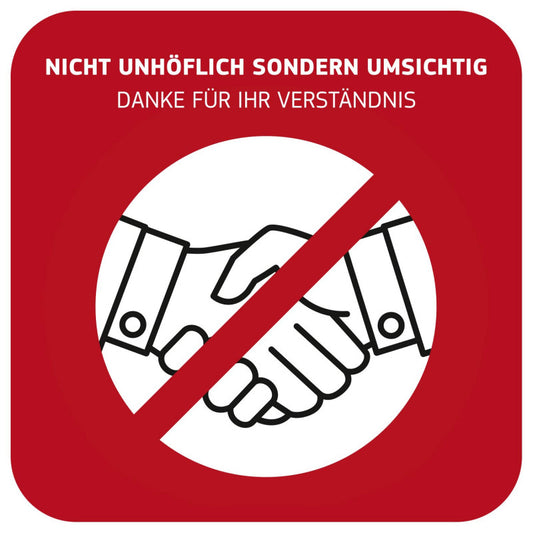 Sign «Händeschütteln vermeiden»