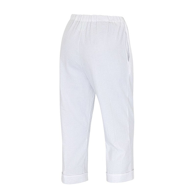 Women's Seersucker ¾ Length Trousers 52