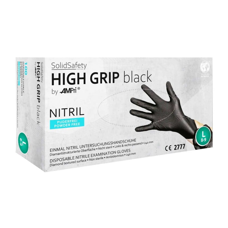 High Grip Nitrile Gloves L