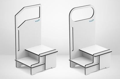 ScreenUp® Step-Up Platform with square handrail