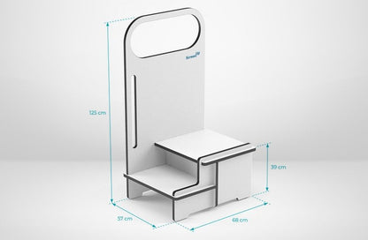 ScreenUp® Step-Up Platform with square handrail