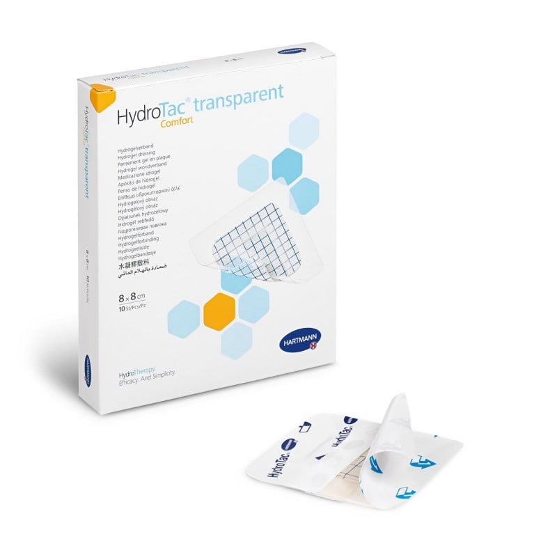 HydroTac transparent comfort, Gel Dressing with Adhesive Edge 6.5 cm x 10 cm