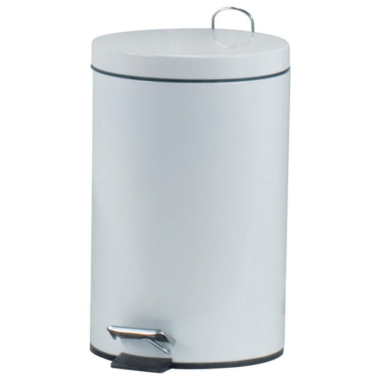 Pedal Rubbish Bin Metal, white lacquered | 12 litres