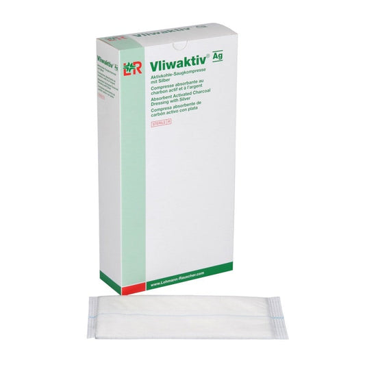 Vliwaktiv Ag Activated Charcoal Dressing 10 x 20 cm