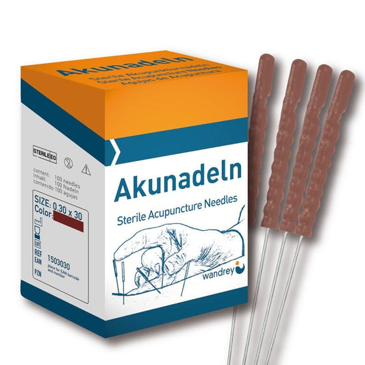 Acupuncture Needles with Plastic Handles 0.25 x 40 mm, purple